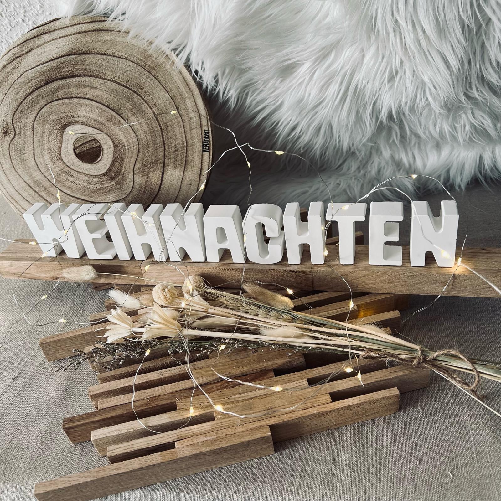 Gipsaufsteller mit Holz – Individuell zu Weihnachten